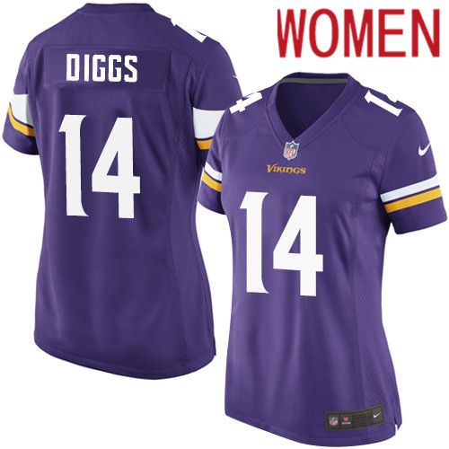 Women Minnesota Vikings #14 Stefon Diggs Nike Purple Game Player NFL Jersey->women nfl jersey->Women Jersey